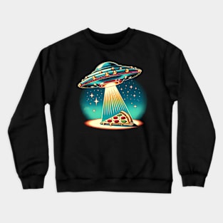 Funny Pizza Ufo, Pizza Lover Crewneck Sweatshirt